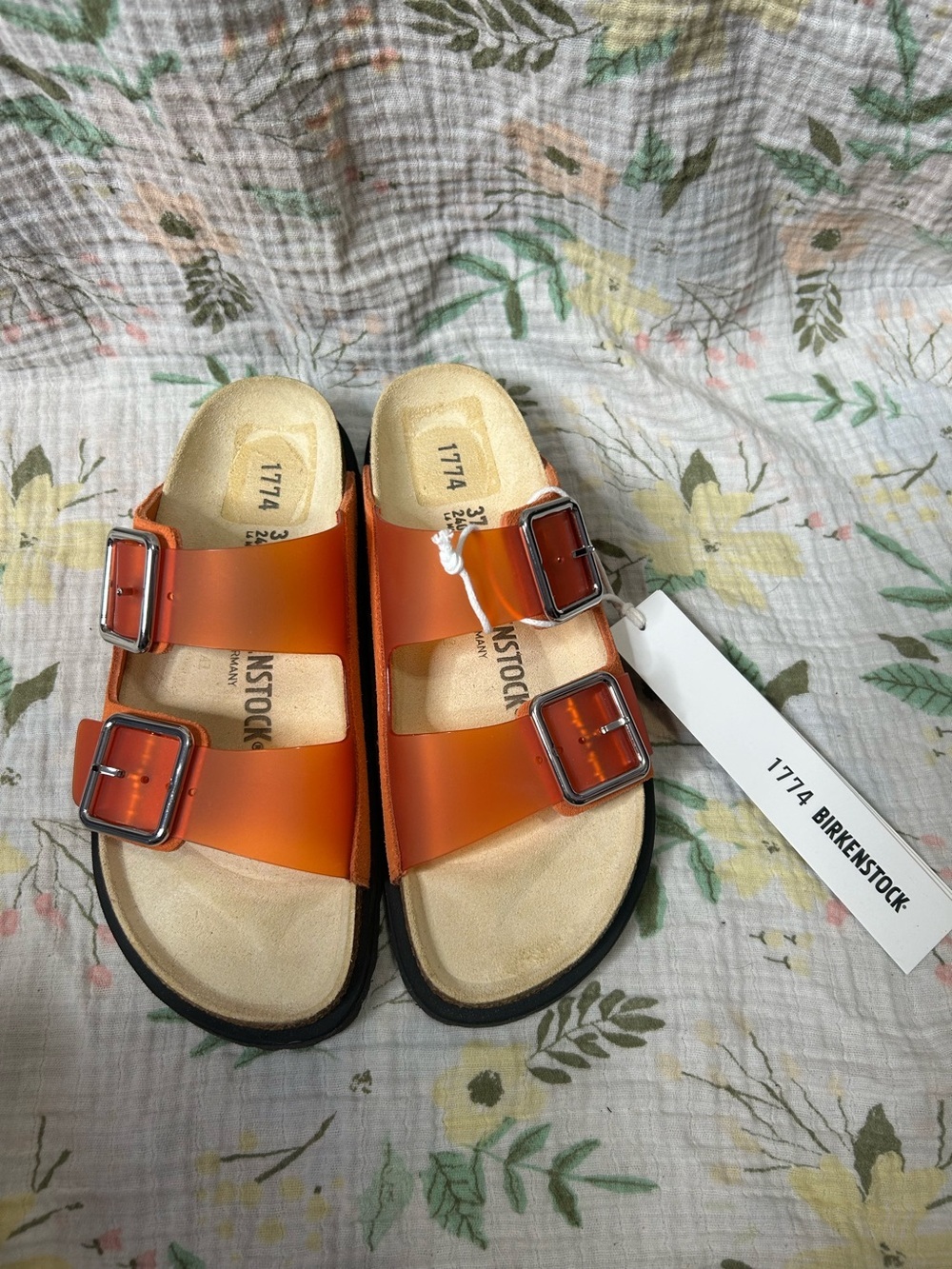 Birkenstock 1774 Arizona Luxury Orange Sandals Women’s EU 37 US 6/6.5